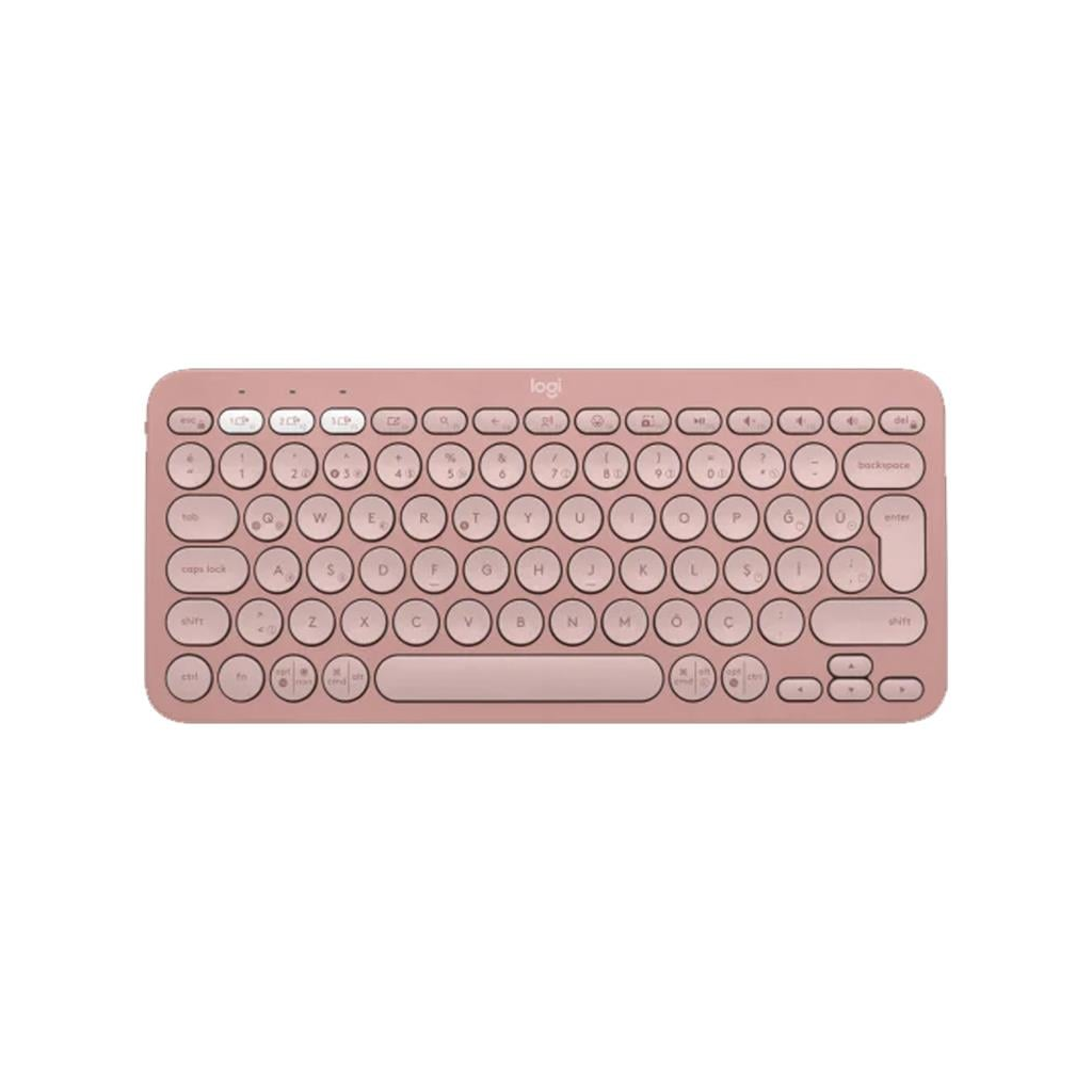 LOGITECH K380S, Pebble Keys 2,  Rose, 920-011861, Bluetooth, Türkçe, Q, Multimedya, Mini Klavye