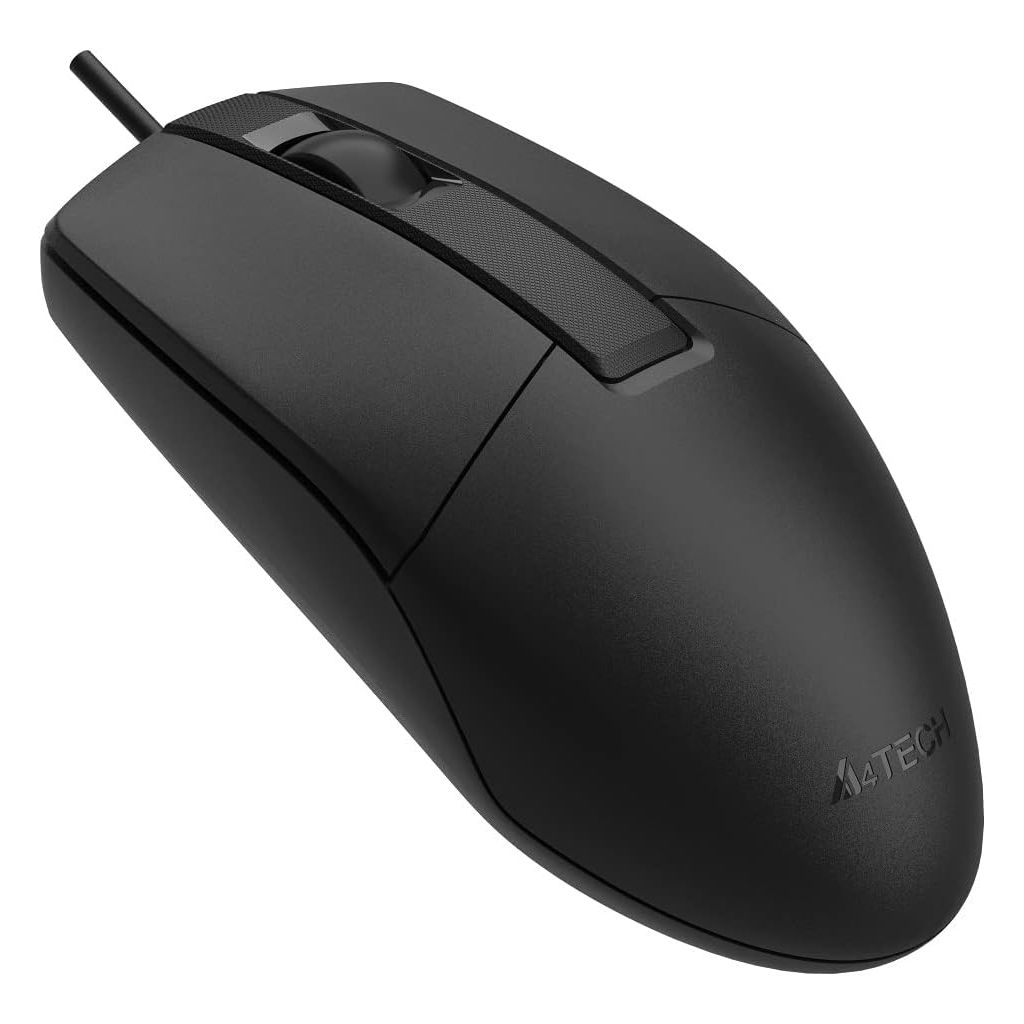A4 TECH OP-330S, Siyah, Silent, V-Track, 1200dpi, 3 Buton, Usb Kablolu, Optik Mouse
