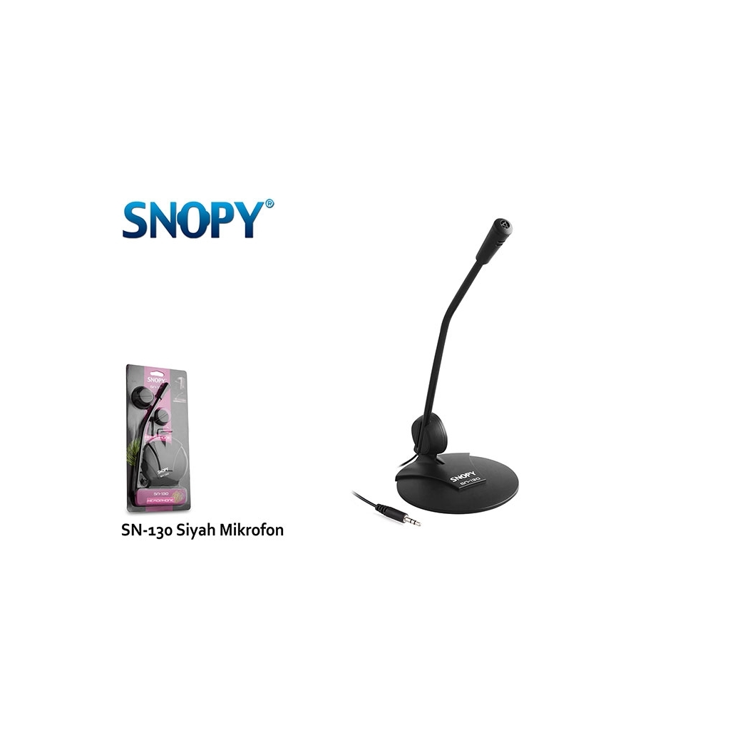 SNOPY SN-130, Siyah, Masaüstü, Mikrofon