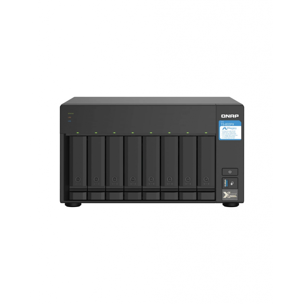 QNAP TurboNAS TS-832PX-4G, 4Gb Ram, 8xYuvalı, Tower NAS