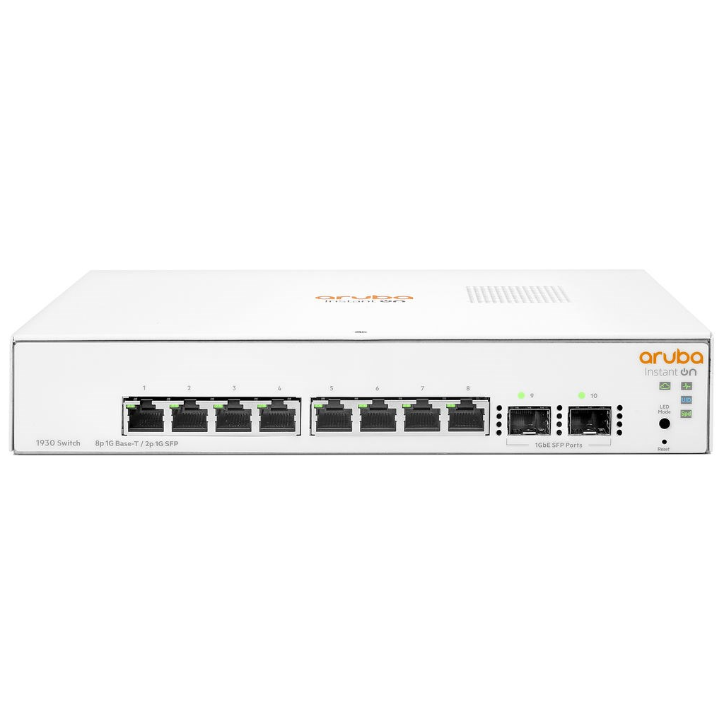 HP Aruba Instant On, JL680A, 1930-8G, 8Port, GigaBit, 2 Port Gigabit SFP, Yönetilebilir, Rack Mount Switch