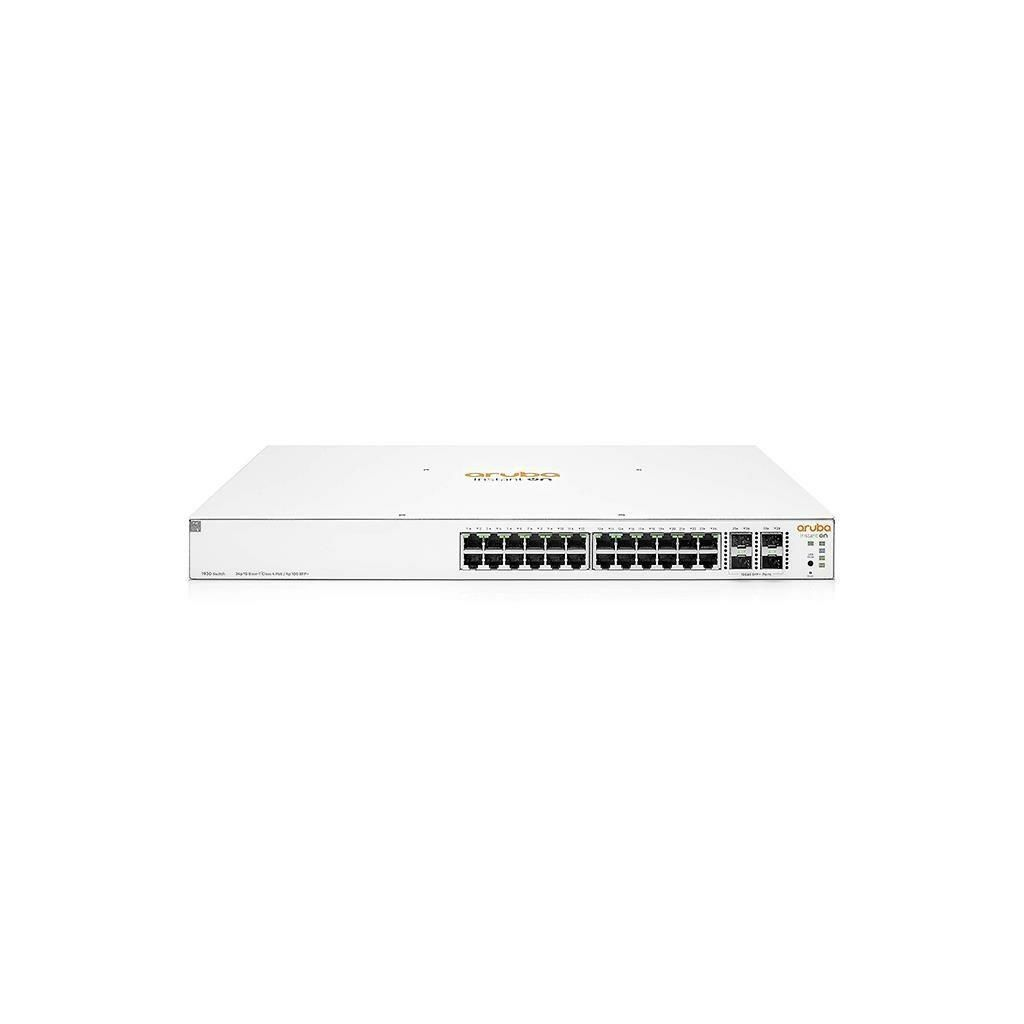 HP Aruba Instant On, JL684B, 1930-24G, 24Port, GigaBit, PoE 370W, 4 Port Gigabit SFP, Yönetilebilir, Rack Mount Switch