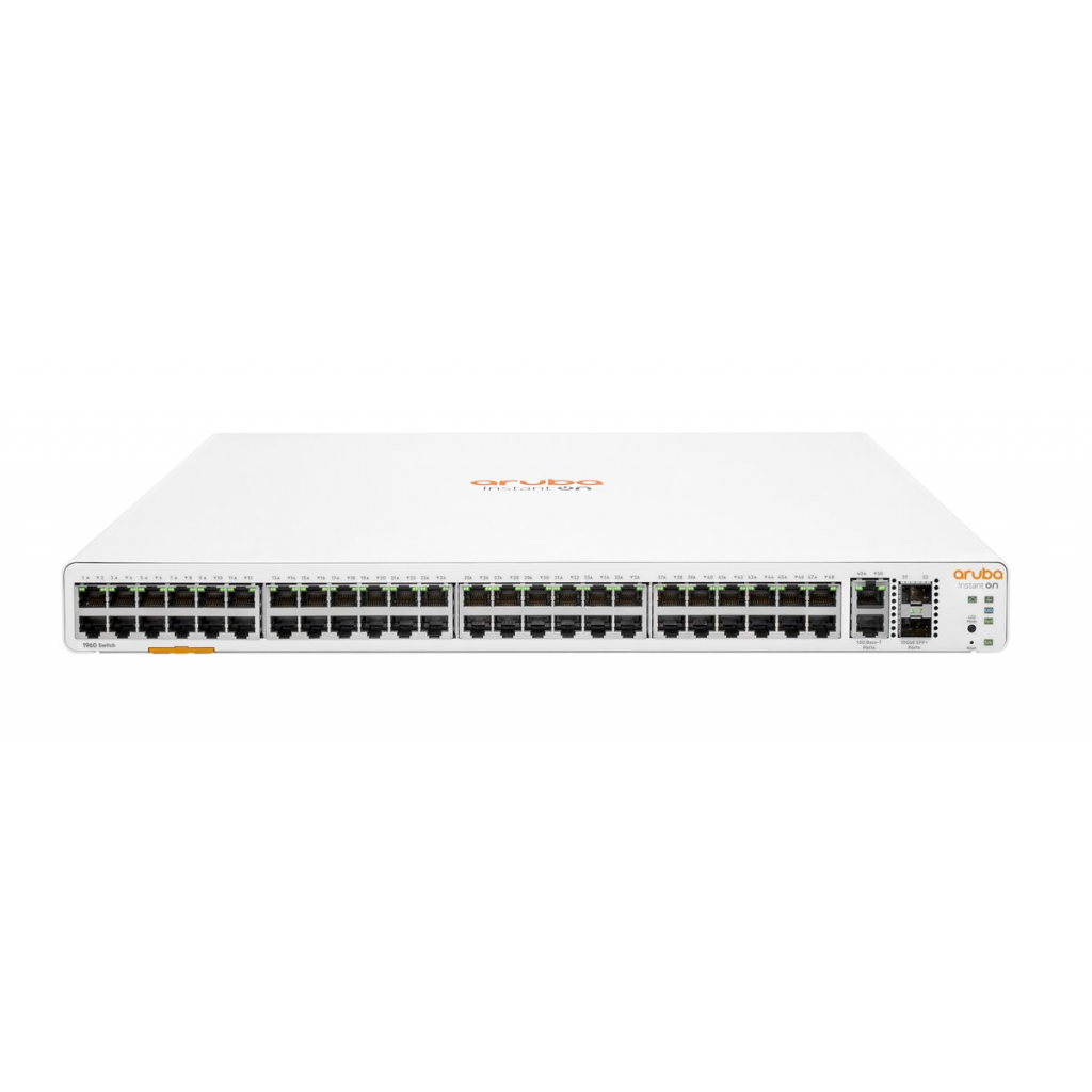 HP Aruba Instant On JL808A 1960-48G, 48Port, GigaBit, 2XGT, 2 Port GigaBit SFP, Yönetliebilir, Rack Mount Switch