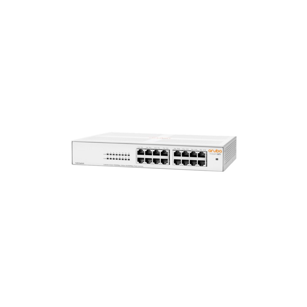 HP Aruba Instant On, R8R47A, 1430-16G, 16Port, GigaBit, Yönetilemez, Masaüstü Switch