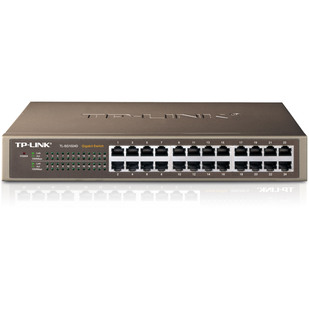 TP-LINK TL-SG1024D, 24 Port, GigaBit, Yönetilemez, Metal Kasa, Rackmount Switch