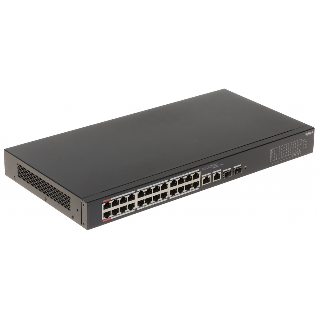 DAHUA CS4226-24ET-375, 24Port, Megabit, PoE 375W, 2 Port Gigabit Lan, 2 Port SFP Gigabit Combo, Cloud Yönetilebilir, Switch