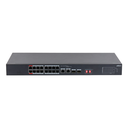 DAHUA S3218-16ET-135, 16 Port, Megabit, PoE 135W, 2 Port GigaBit Uplink, 2 Port GigaBit SFP, Longe Range 250Mt, Yönetilemez, Rack Mount Switch
