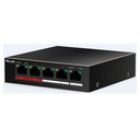 HILOOK NS-0105P-35(B), 4 Port, Megabit, PoE 35W, 1 Port Megabit Uplink, Long Range 250Metre, Yönetilemez, Masaüstü Switch