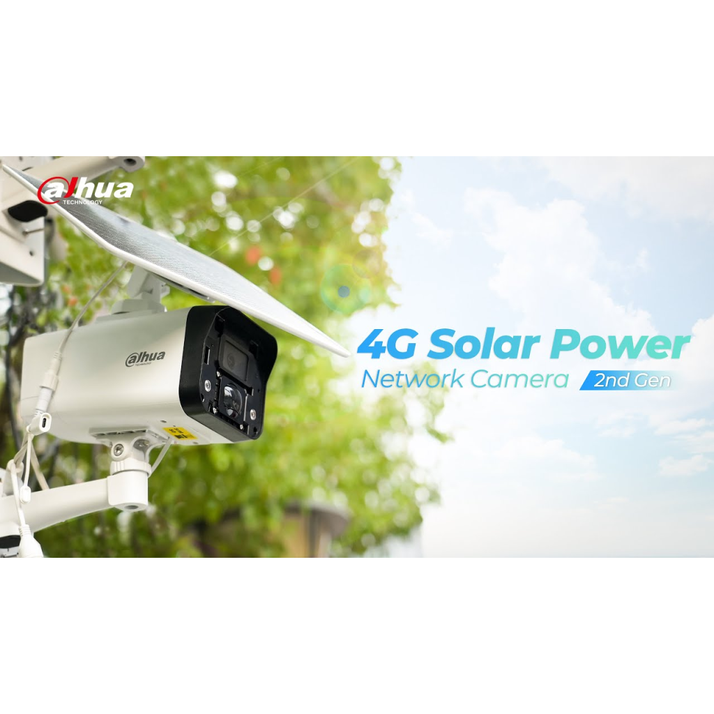 DAHUA IPC-HFW2441DG-4G-SP-B-MAX, 4Mpix, 3,6mm Lens, H265+, 30Mt Gece Görüşü, Dahili Mikrofon, IP67,  Solar(Güneş Enerjili) IP Kamera