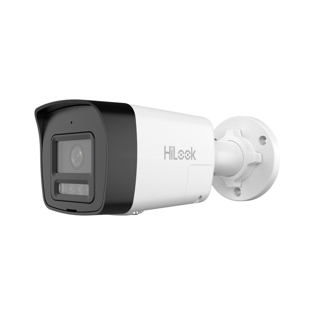 HILOOK IPC-B120HA-LUFC, 2Mpix, 2,8mm Lens, H265+, Dual Light, 30Mt Gece Görüşü, Dahili Mikrofon, IP67, PoE, Bullet, IP Kamera