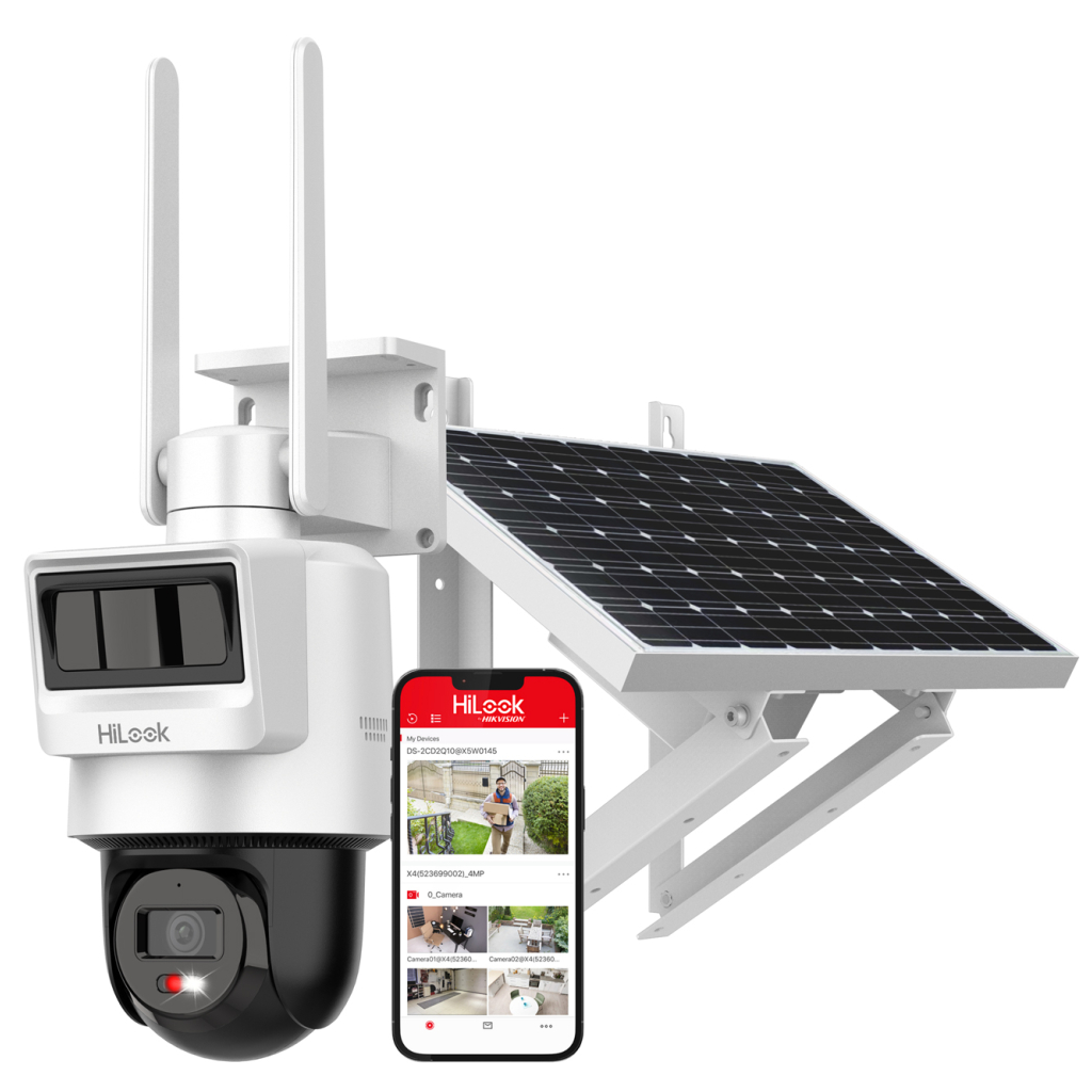 HILOOK PTZ-N2C400I-K/4G/C05S10, 4Mpix,   2.8mm, 30Mt Gece Görüşü, Dahili Mikrofon, PIR+RADAR,  4G, Solar  PT IP Kamera