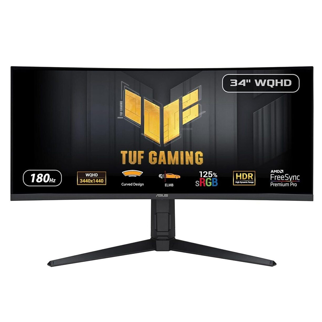ASUS TUF GAMING VG34VQL3A 34" 1ms, 180Hz, WQHD Curved, 2xDP, 2xHDMI, USB, VA Panel, 1500R, Display HDR 400, GAMING Monitör