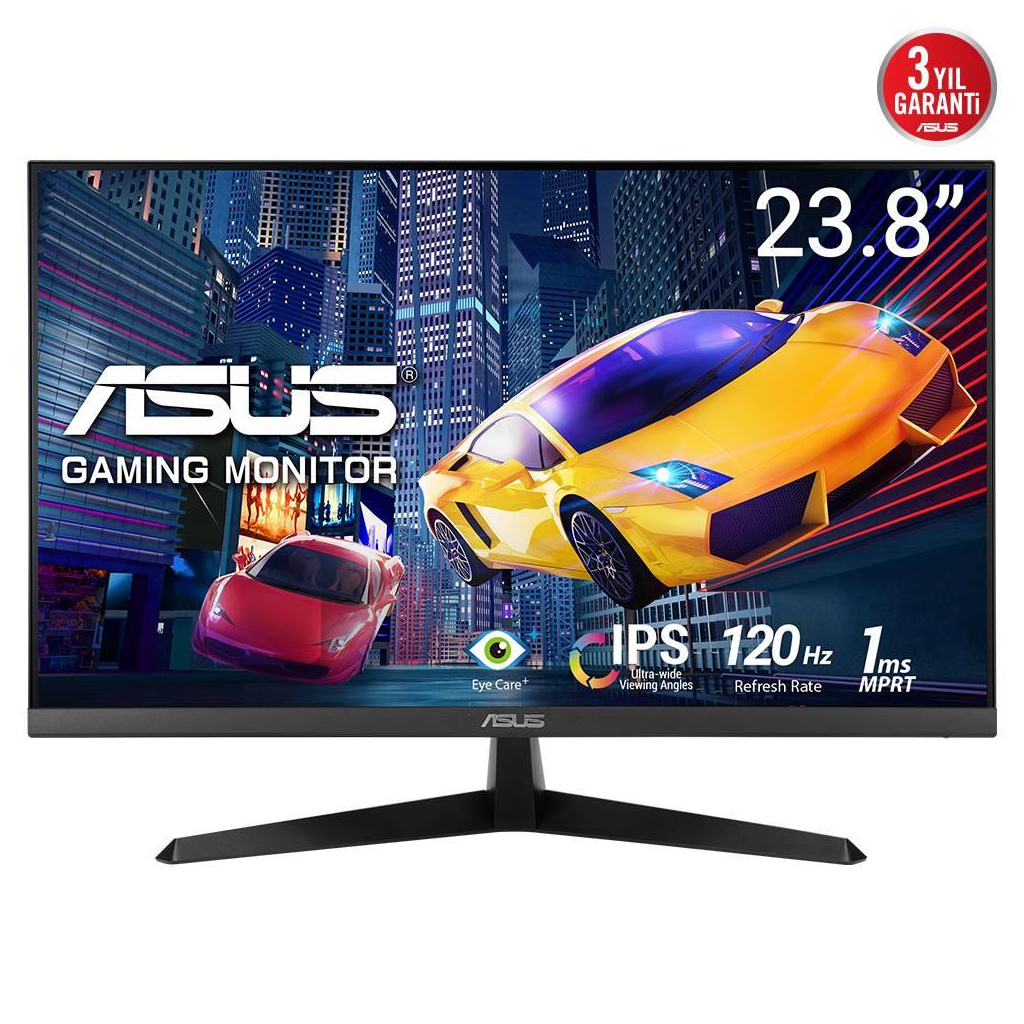 ASUS VY249HGR 23.8" 1ms, 120Hz, Full HD, HDMI, D-Sub, IPS LED, Anti Bakteriyel, Mavi Işık Filtresi, Eye Care, GAMING Monitör