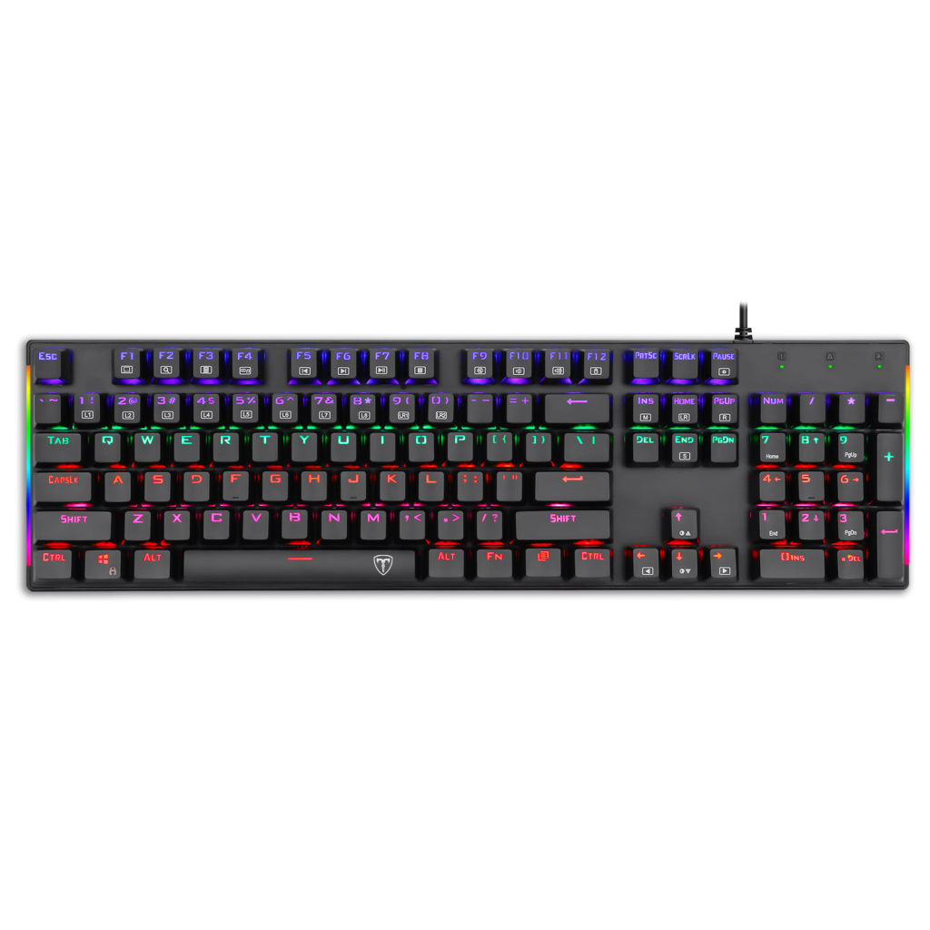 T-DAGGER T-TGK310-BL, NAXOS, USB Kablolu, Türkçe Q, Rainbow Backlight, Blue Mekanik Switch, 104 Tuşlu, Gaming Klavye