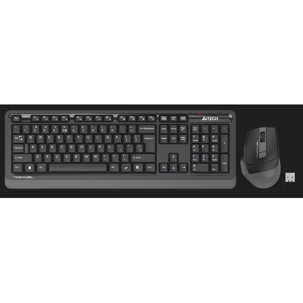 A4 TECH FG1035, Gri, FSTYLER, 2.4Ghz Kablosuz, Türkçe Q, Klavye Mouse Set