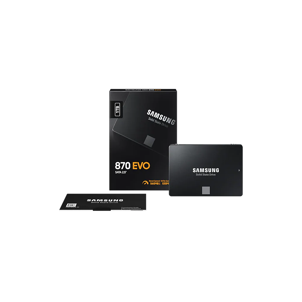 SAMSUNG MZ-77E1T0BW 870 EVO 1TB 560/530, 2,5" SATA SSD (Türkiye Distribütörü Garantili)