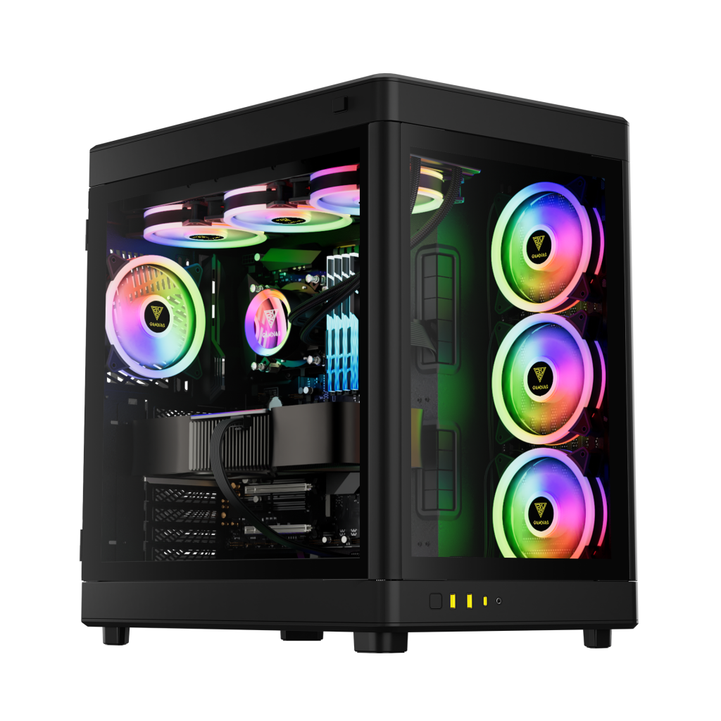GAMDIAS NESO P1, Tempered Glass,  Type-C, 850W, 80+Bronze, ATX, Black Edition, GAMING KASA