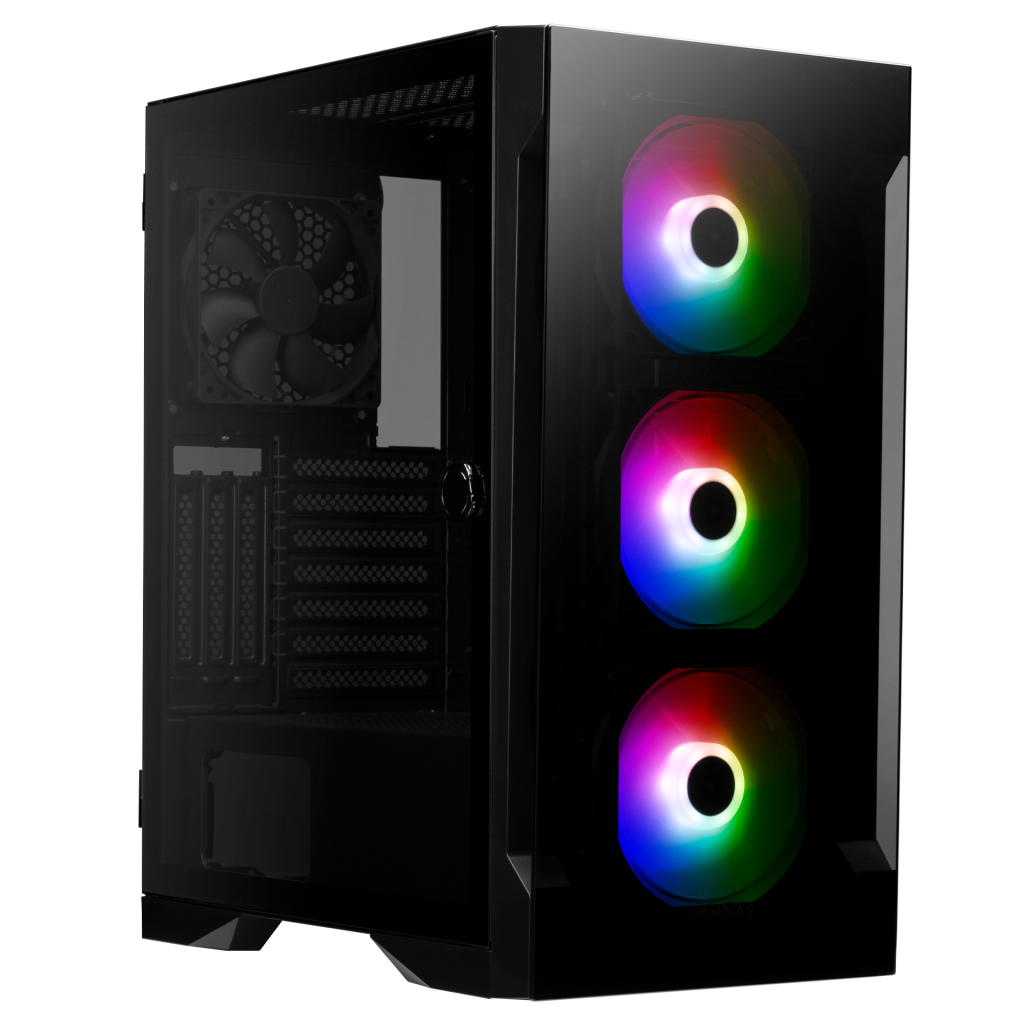 GAMDIAS TALOS E2 Elite, 750W, 80+ Bronze, Tempered Glass, ARGB, ATX GAMING KASA