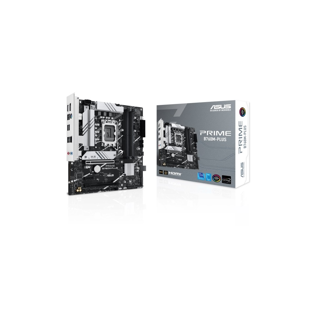 ASUS PRIME B760M-PLUS, 4xDDR5, 2x M.2, HDMI, DP, Type-C, 12-13-14.Nesil, LGA1700 Soket, Anakart