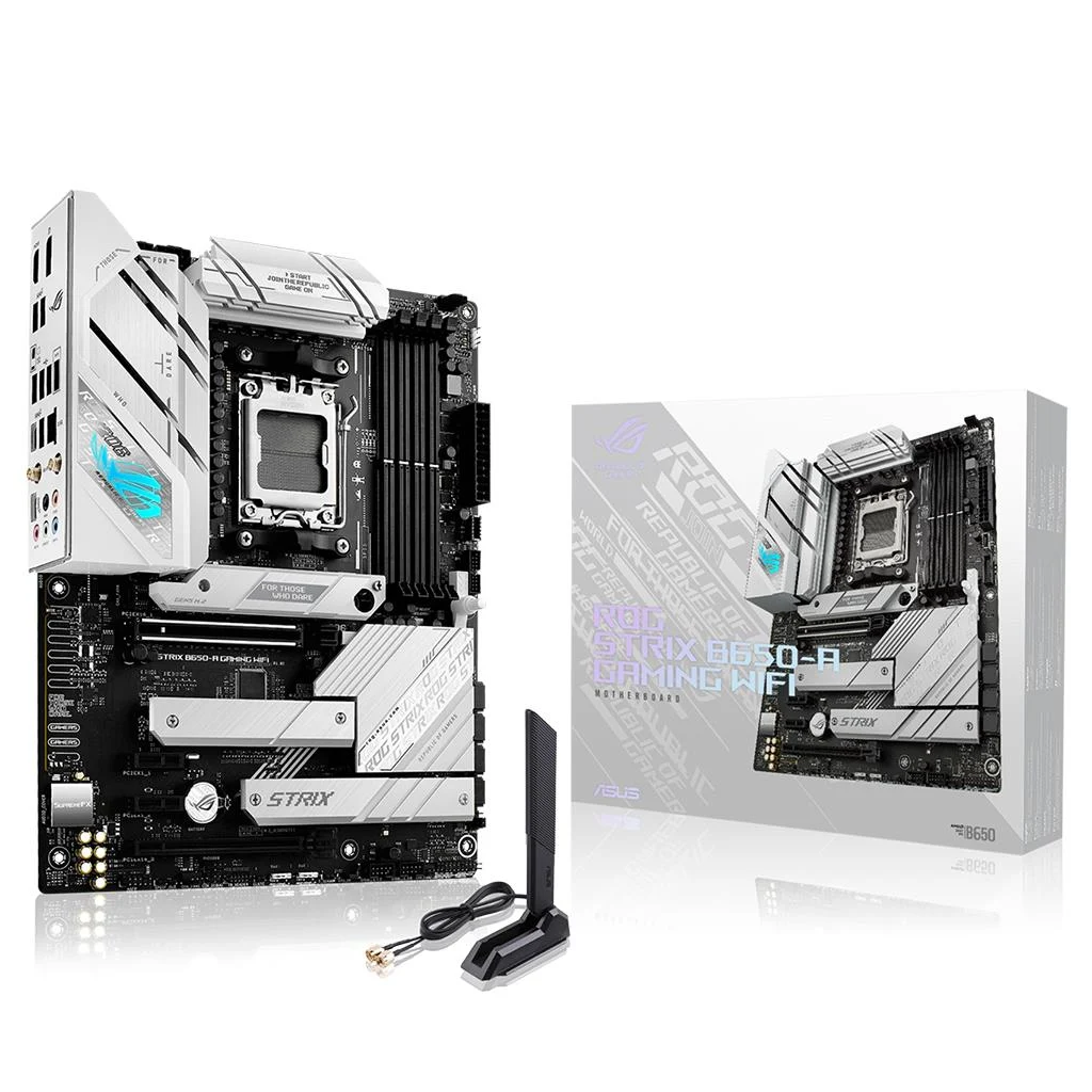 ASUS ROG STRIX B650-A GAMING WIFI, 4xDDR5, 3x M2, HDMI, DP, 2xType-C, Wi-Fi 6E, Bluetooth v5.2, AM5 Soket GAMING Anakart