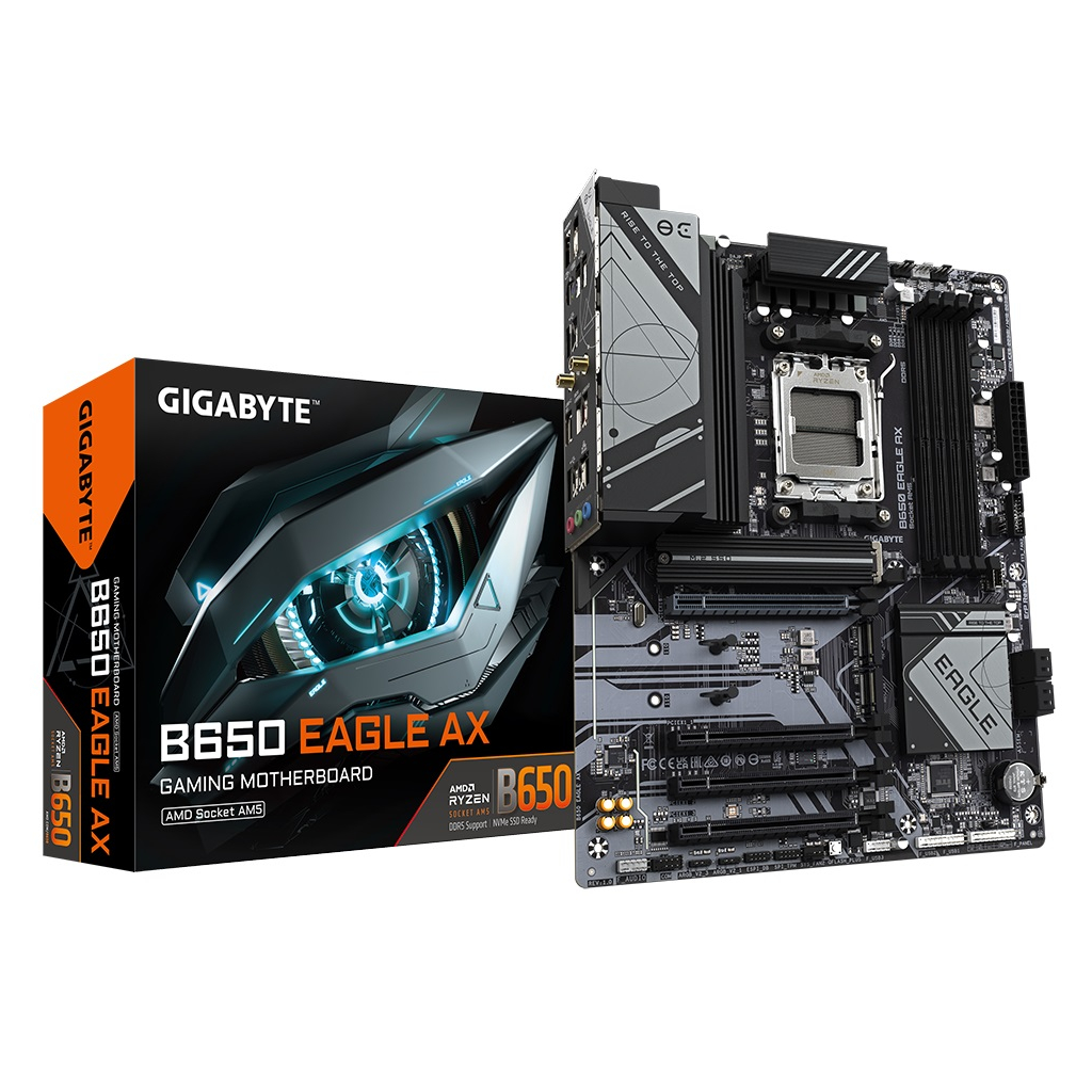 GIGABYTE B650 EAGLE AX, 4xDDR5, 3xM.2, DP, HDMI, VGA, Type-C, Wi-Fi 6E, Bluetooth v5.3, AM5 Soket GAMING Anakart