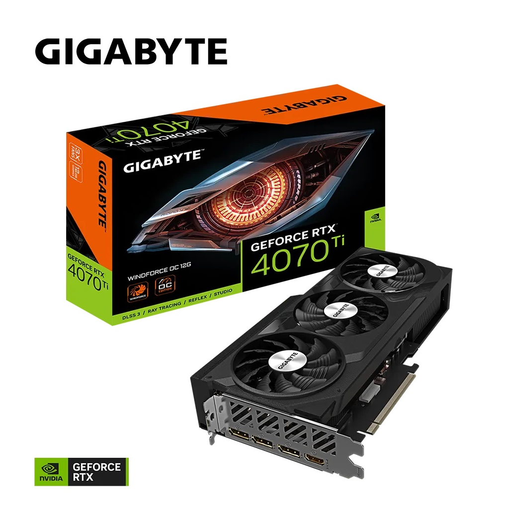 GIGABYTE GV-N407TWF3OC-12GD, RTX4070TI, WINDFORCE OC, 12Gb, GDDR6, 192BIT, 3xFAN, 1xHDMI, 3xDP, GAMING Ekran KARTI