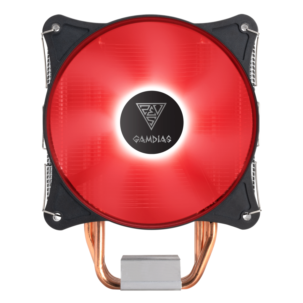 GAMDIAS BOREAS E1-410, RED Lights, 120mm CPU  Kule Tipi Hava Soğutma, Doğrudan Temas Teknolojisine Sahip 4 adet Gelişmiş Bakır Isı Borusu (AMD AM4 ve INTEL Tüm işlemciler ile uyumlu)