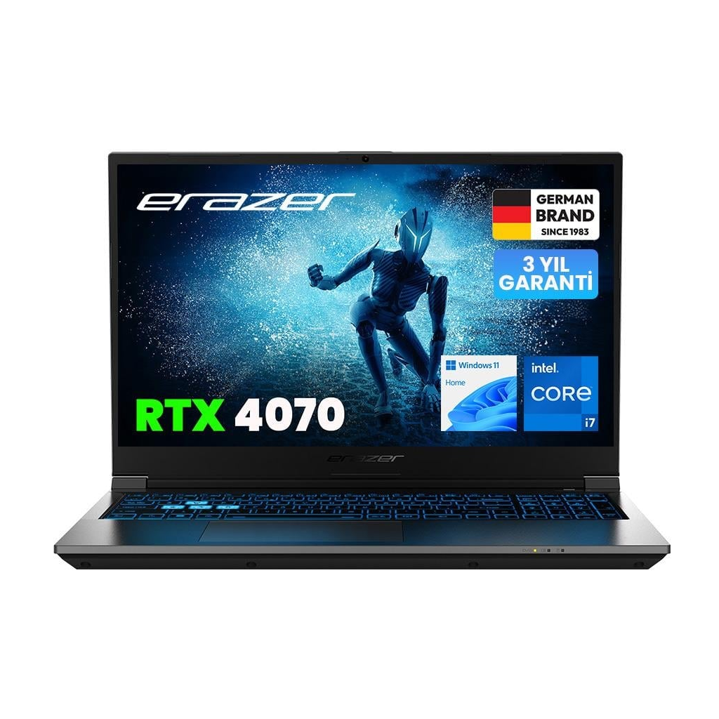 ERAZER Deputy P60, MD62624, i7-13620H, 15.6" FHD, 144Hz, 16Gb Ram, 1TB NVMe M.2 SSD, 8GB RTX4070 Ekran Kartı, Win11 Home, Gaming Notebook