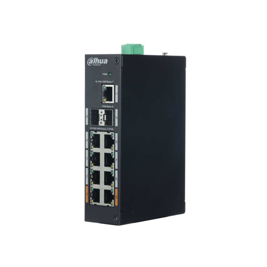 DAHUA PFS3211-8GT-120, 8 Port, Gigabit, PoE 120W, 1 Port GigaBit Uplink, 2 Port GigaBit SFP,  Yönetilemez, Rack Mount Switch