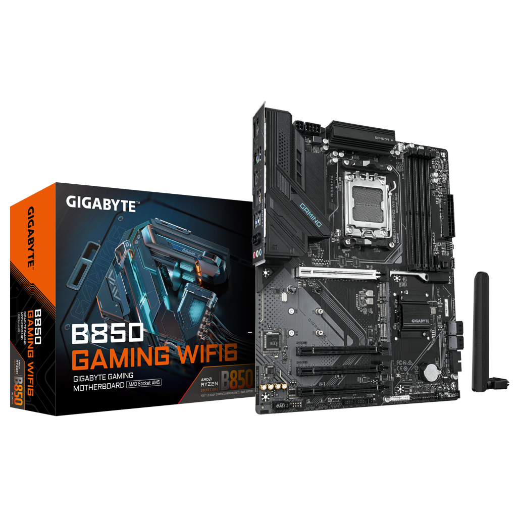 GIGABYTE B850 GAMING WIFI6, 4xDDR5, 3xM.2, DP, HDMI, Type-C, Wi-Fi6E, Bluetooth 5.3, AM5 Soket GAMING Anakart