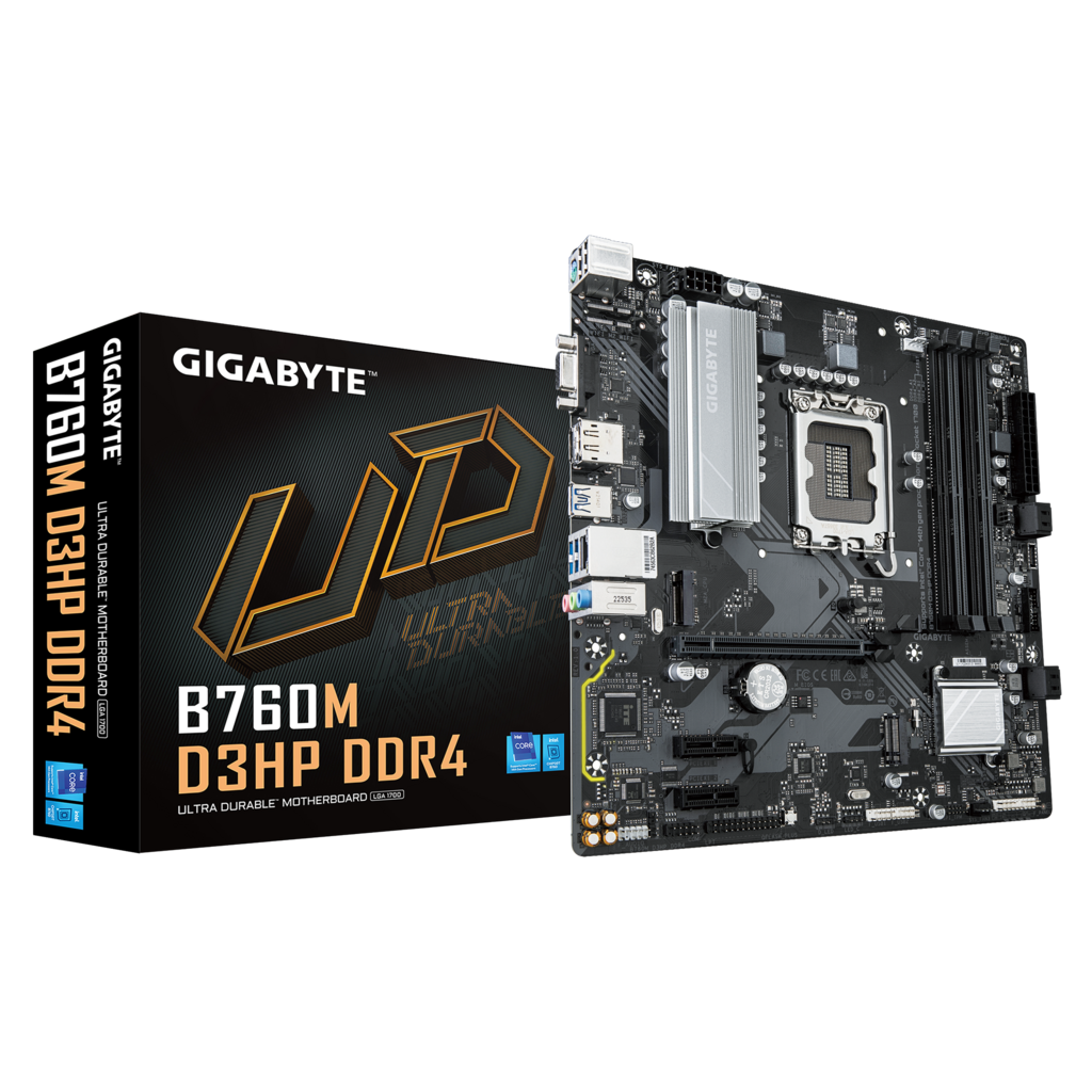 GIGABYTE B760M D3HP DDR4, 4xDDR4, 2xM.2, DP, HDMI, VGA, 12-13.14.Nesil, LGA1700 Soket, Anakart