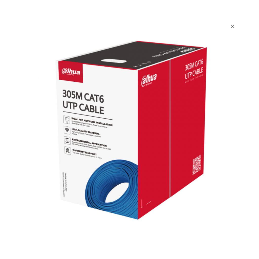 DAHUA DH-PFM923I-6UN-C, CAT6 305m, 24AWG 0.53mm, UTP, %100 Bakır, LSZH Halogen Free Kablo, Mavi Renk