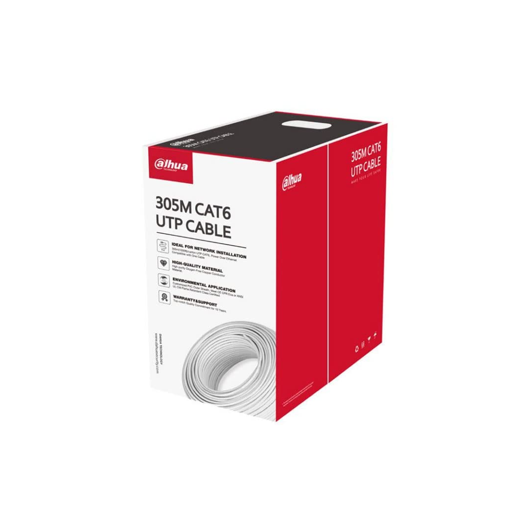 DAHUA DH-PFM923I-6UN-C, CAT6 305m, 24AWG 0.53mm, UTP, %100 Bakır, LSZH Halogen Free Kablo, Mavi Renk