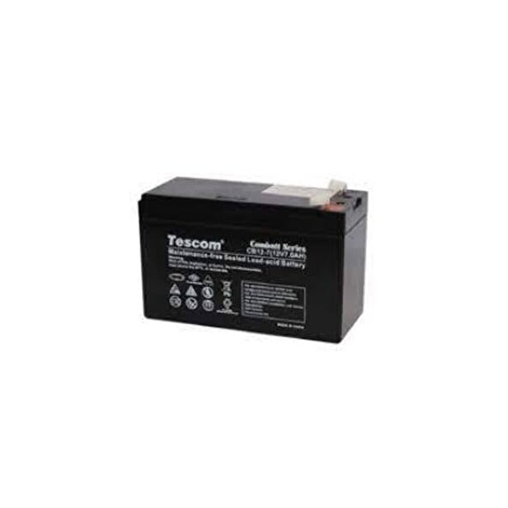 TESCOM Combatt, CBL12-7E, 12V 7Ah, Bakımsız,  Kuru Akü. UPS için Uygundur. (100012589)