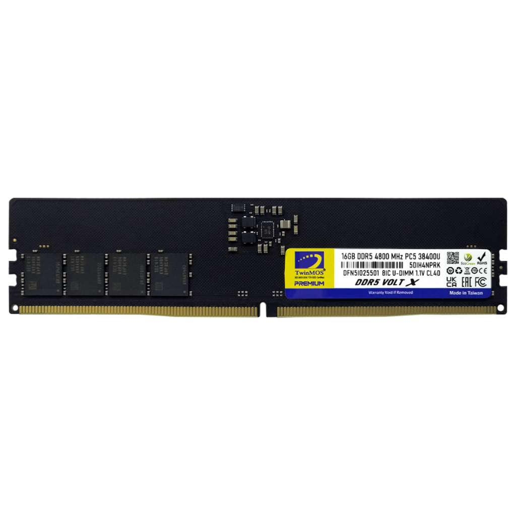 TwinMOS TMD516GB4800U40, 16GB, DDR5, 4800MHz,  CL40, 1.1V Desktop Ram