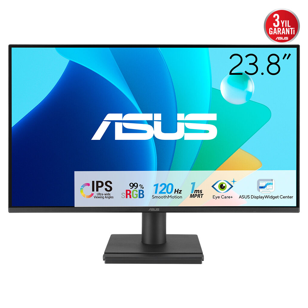 ASUS VA249HG 23,8" 1ms, 120Hz, Full HD, HDMI, VGA, IPS LED, Çerçevesiz Tasarım, Düşük Mavi Işık, FreeSync Kurumsal Monitör
