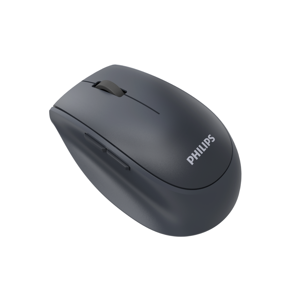 PHILIPS SPK7627K, Gri, USB Nano 2,4Gh ve Bluetooth Kablosuz, 1600dpi, Optic, 5 Tuşlu, Şarj Edilebilir, Mouse