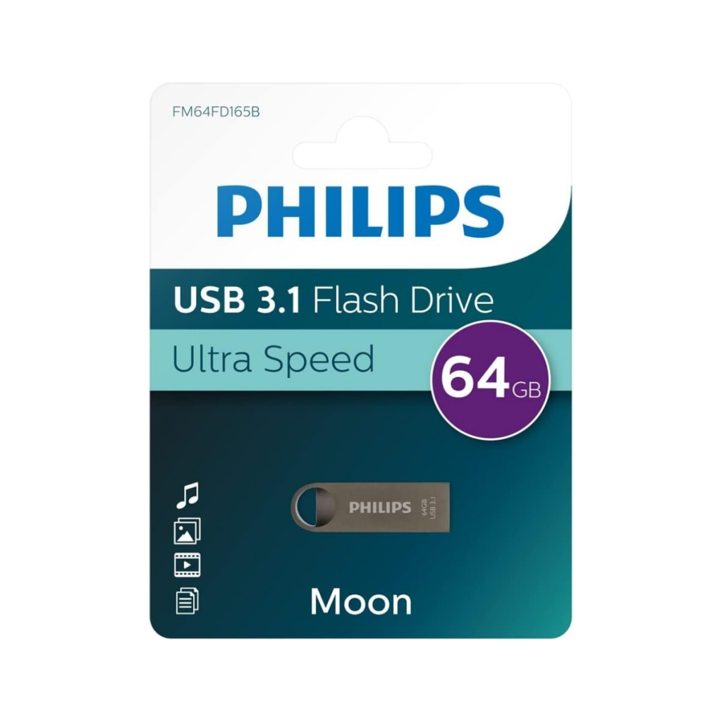 PHILIPS FM64FD165B, 64GB, USB 3.1, Moon, Uzay Grisi, Flash Disk