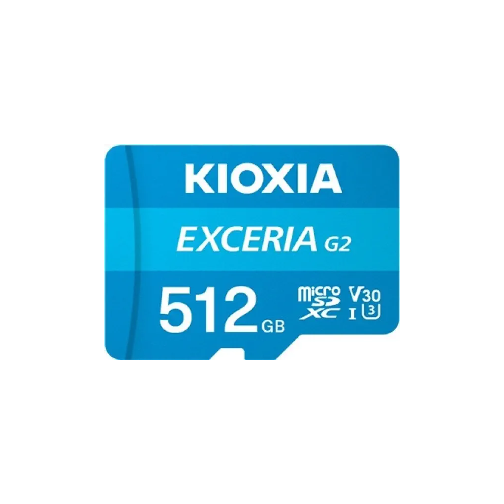 KIOXIA 512GB ExceriaG2, LMEXL512GG2 U1 V30 4K,  CL10, 100Mb/s, MicroSD Kart Bellek (SD Adaptörlü)