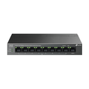 TP-LINK LS109P, Green Tech, 8 Port MegaBit, POE 63W, 1 Port Uplink, Long Range 250Mt, Yönetilemez, Metal Kasalı Switch
