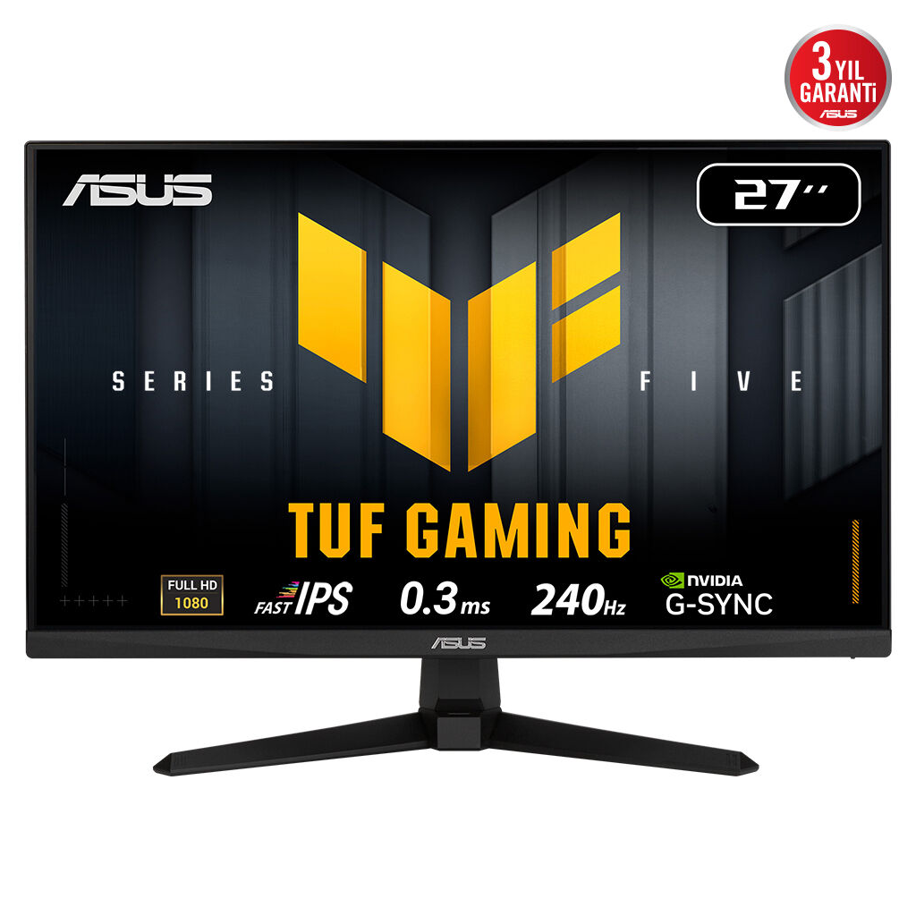 ASUS TUF GAMING VG279QM5A 27" 0.3ms, 240Hz, Full HD, DP, 2xHDMI, Hoparlör, Fast IPS LED, ELMB Sync Premium, GAMING Monitör