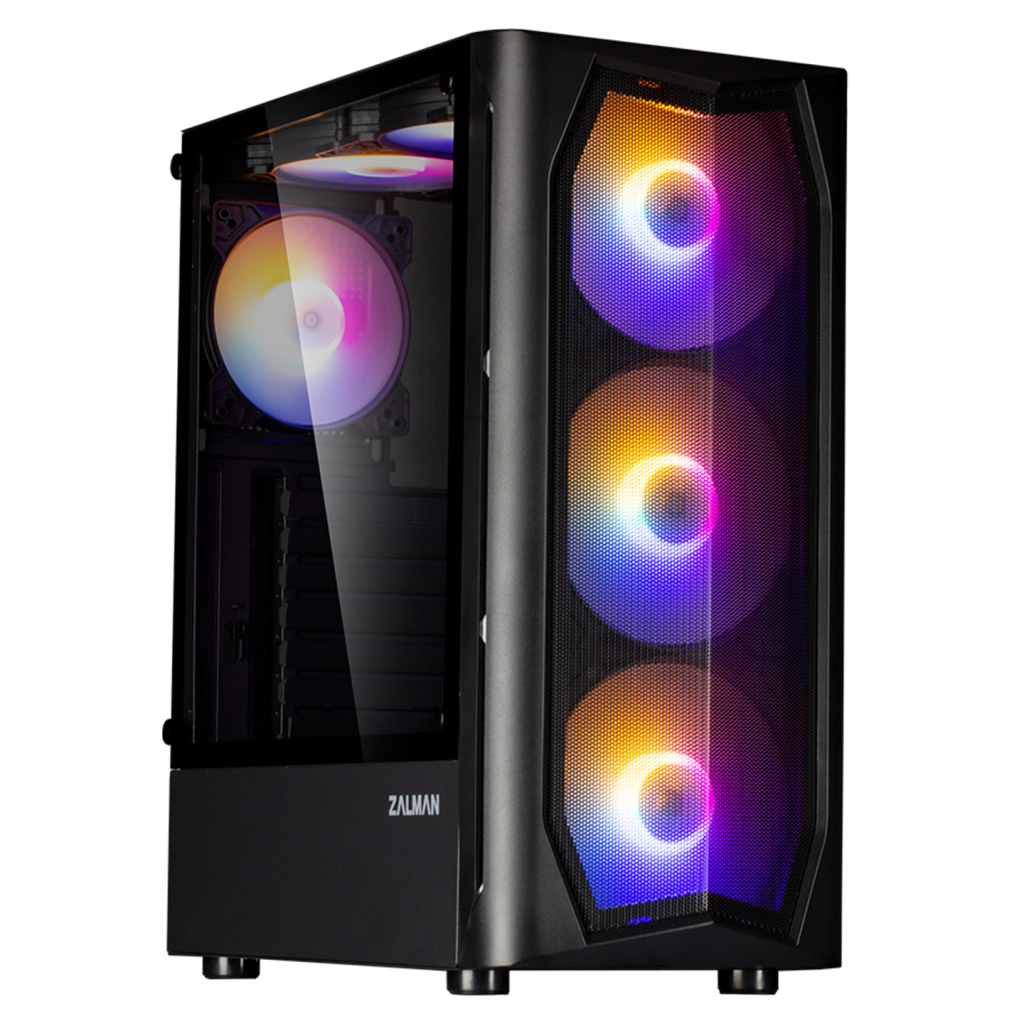ZALMAN N4 Rev.1, MegaMax, 600W 80+ Bronz, Mesh Panel, Tempered Glass, 3x120mm+3x140mm RGB Fan, ATX GAMING KASA