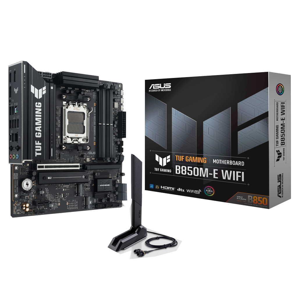 ASUS TUF GAMING B850M-E WIFI, 4xDDR5, 3x M.2, HDMI, DP, Type-C, Wi-Fi 6E, Bluetooth v5.3, AM5 Soket GAMING Anakart