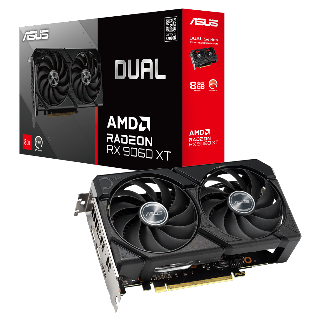 ASUS DUAL-RX9060XT-8G, 8Gb, 128Bit, GDDR6, 1xHDMI, 2xDP, GAMING Ekran Kartı