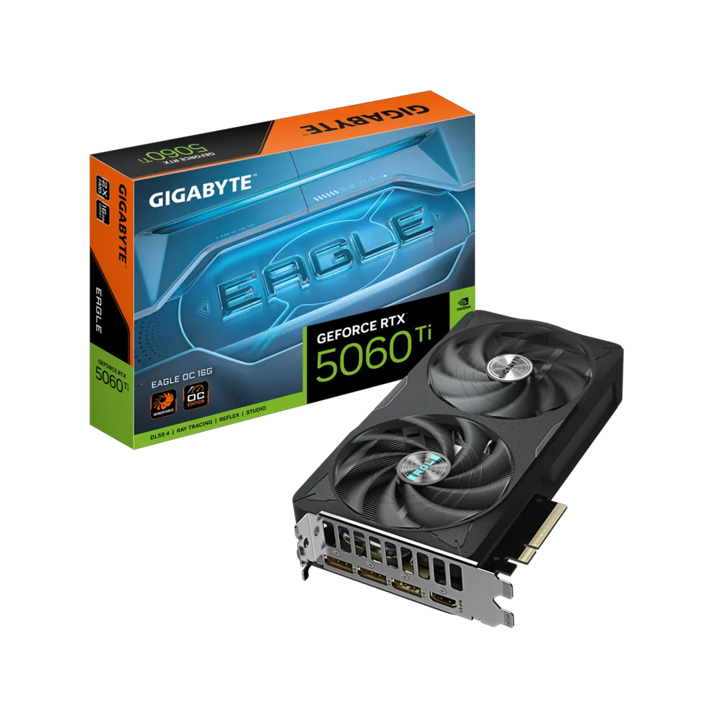 GIGABYTE GV-N506TEAGLE OC-16GD, RTX5060TI, EAGLE OC, 16Gb, GDDR7, 128BIT, 2 Fanlı, 1xHDMI, 3xDP, GAMING Ekran KARTI
