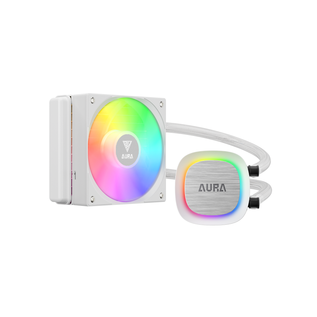 GAMDIAS AURA GL120 V2 WH, White Edition, 120mm,  RGB, 1 Fanlı, CPU Sıvı Soğutma
