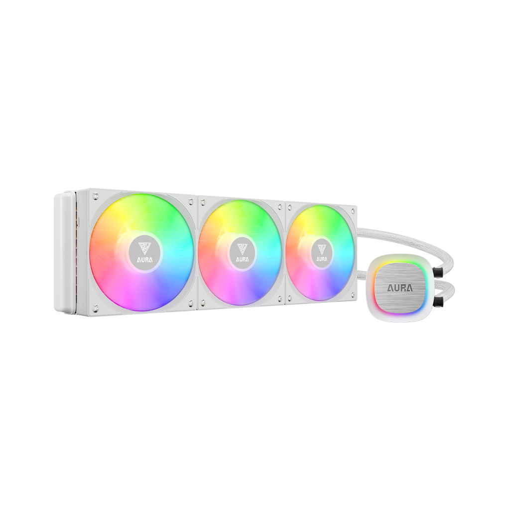 GAMDIAS AURA GL360 V2 WH, White Edition, 360mm,  RGB, 3 Fanlı, CPU Sıvı Soğutma