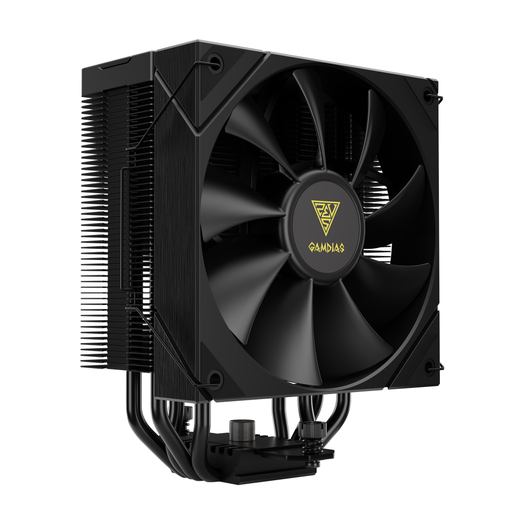 GAMDIAS BOREAS E2-410, Black Edition, 120mm, CPU Kule Tipi Hava Soğutma, Doğrudan Temas Teknolojisine Sahip 4 adet Gelişmiş Bakır Isı Borusu (AMD AM4-AM5 ve INTEL Tüm işlemciler ile uyumlu)