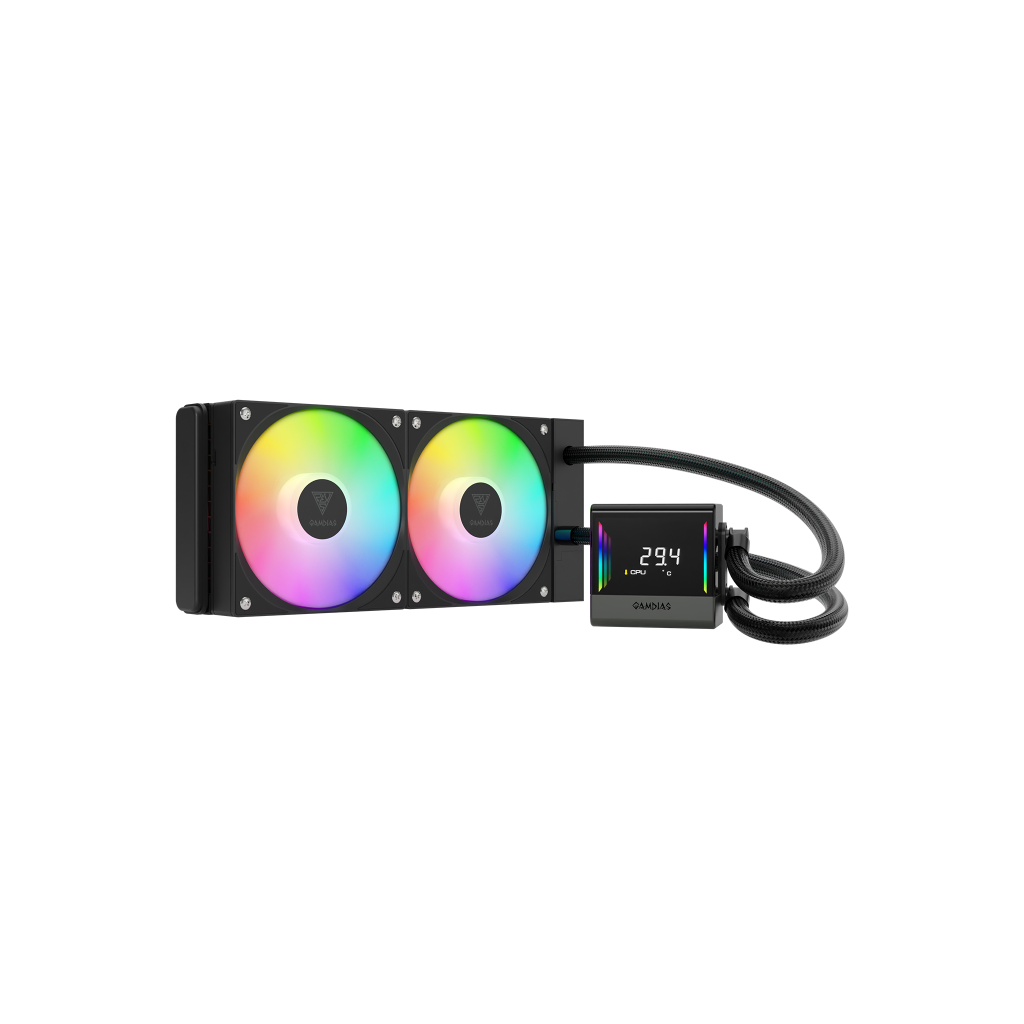 GAMDIAS CHIONE E4-240, 240mm, ARGB, 2 Fanlı, Dijital Ekran, CPU Sıvı Soğutma