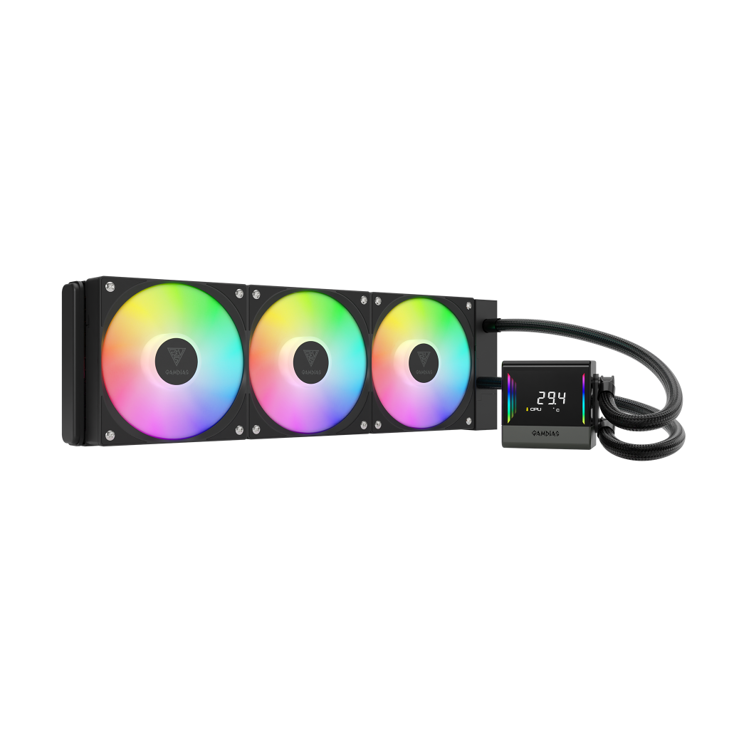 GAMDIAS CHIONE E4-360, 360mm, ARGB, 3 Fanlı, Dijital Ekran, CPU Sıvı Soğutma